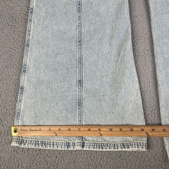 Wide Leg Jeans Women 6 Blue Mid Rise Light Wash H&M Divided Y2K Style 31 x 30 - Picture 14 of 14
